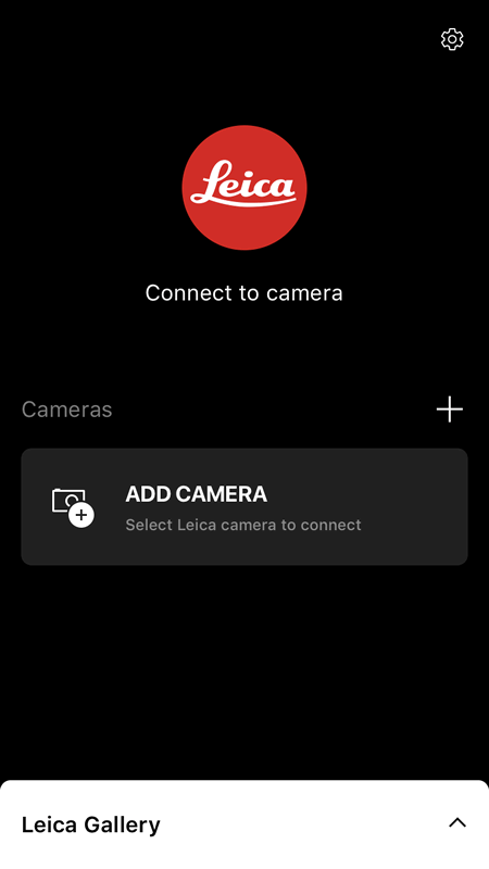 ADD CAMERAをタップし接続するカメラを選択